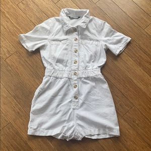 White Button Up Romper